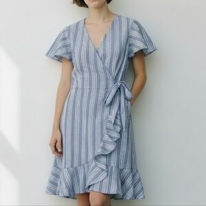 Blue Striped Wrap Dress Alter'd State XS